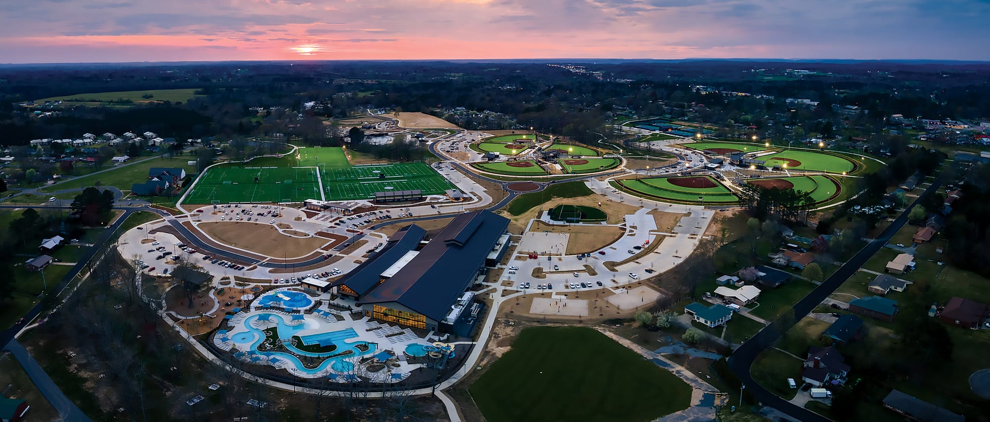 View of Sand Mountain Park & Amphitheater from above.